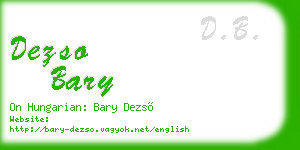 dezso bary business card
