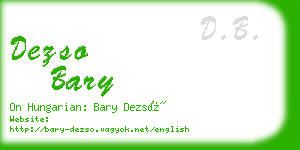 dezso bary business card